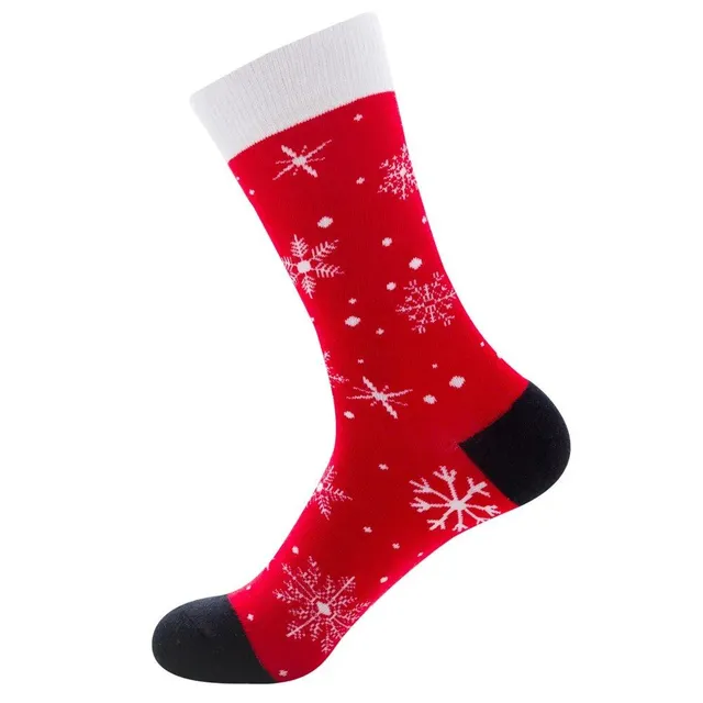 Christmas socks with cheerful motifs - Nicholas, reindeer, tree, snowflakes and snowman