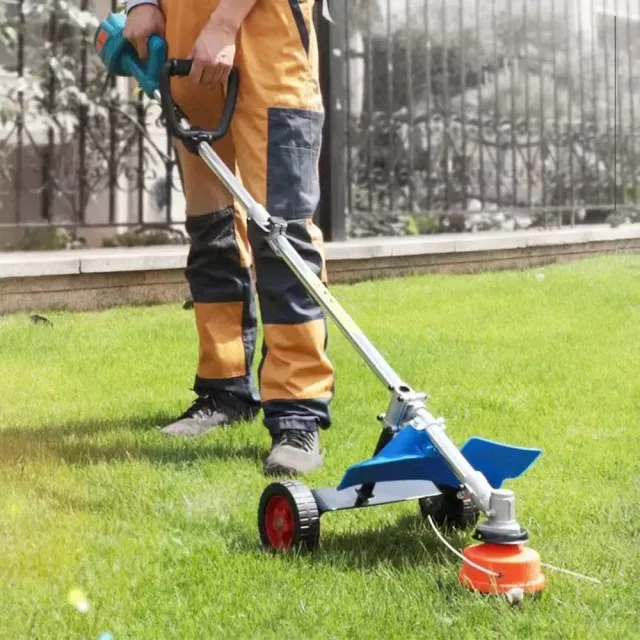 Support wheel for lawnmower with adjustable height for ease of work