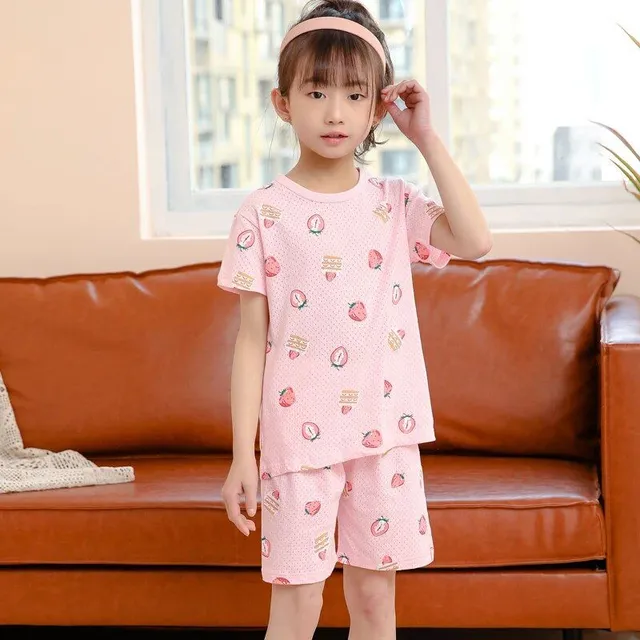 Baby cotton pajamas with short sleeves for boys and girls