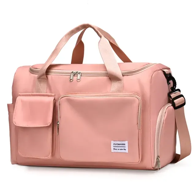 Travel bag with large capacity, shoe compartment and sports bag for women