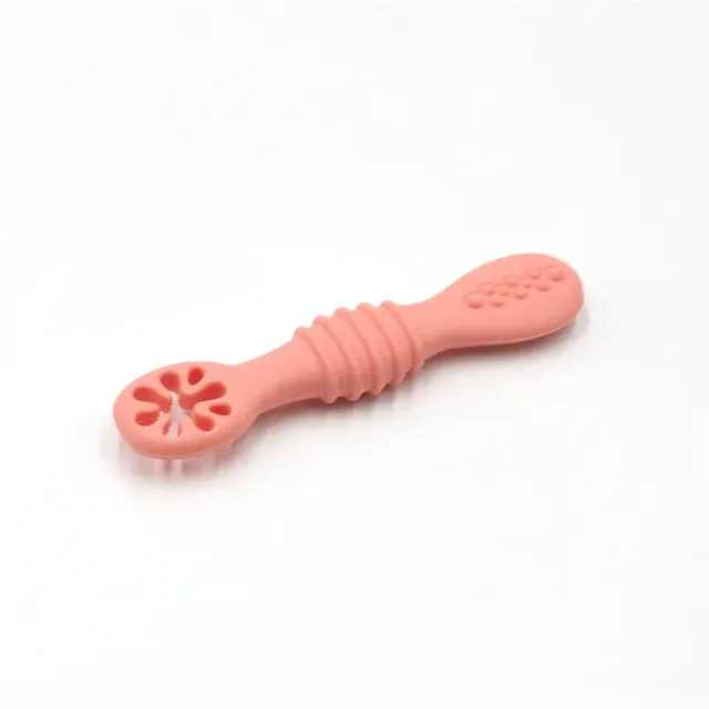 Cuillère en silicone pour bébé, avec sucette - outil d'apprentissage de l'alimentation