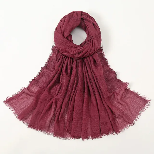 Women's autumn/winter cotton scarf, single colour and in size 90x180 cm