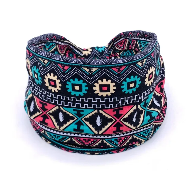 Women's wide cotton elastic headband - boho hat