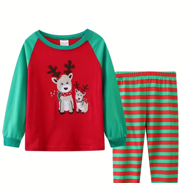 Christmas pajama set with long sleeve for girls for winter