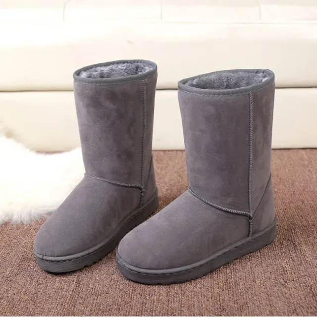 Women's classic winter snow: waterproof, warm, made of real leather with fur