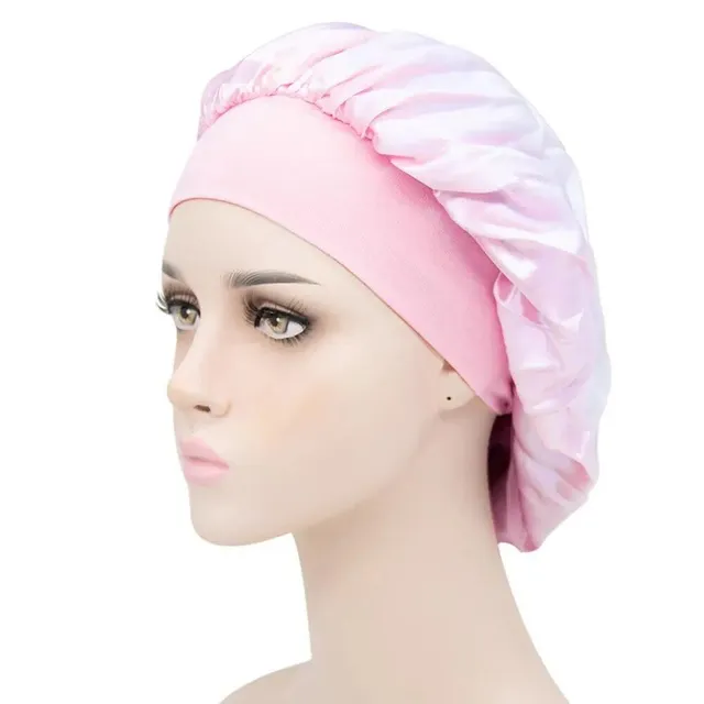 Special satin cap for sleeping against tangled long hair and hair extensions - more colors