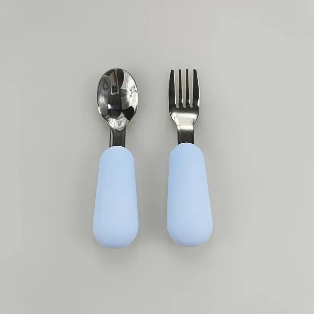 Set of teaspoons and forks for infants made of stainless steel - children's utensils