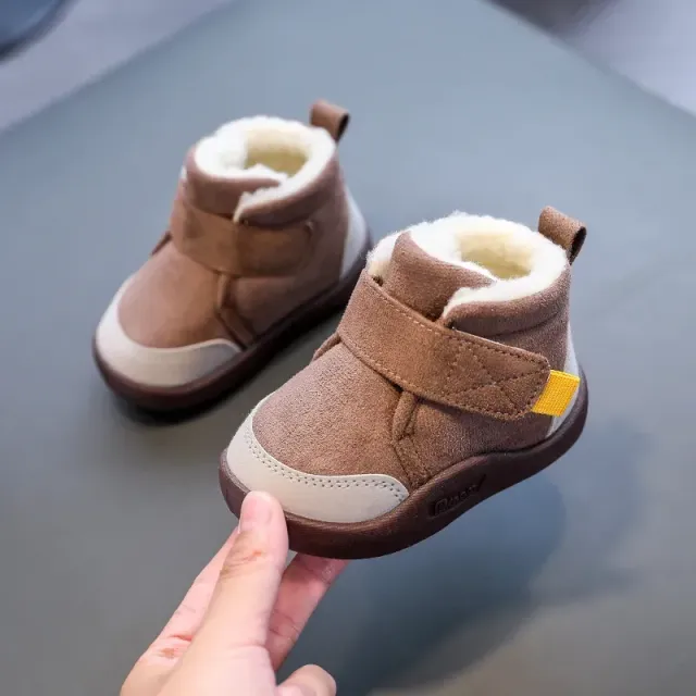 Bottes d'hiver pour filles avec doublure en peluche et semelle souple