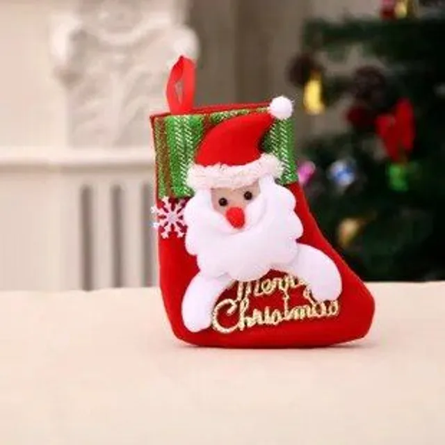 1 ks Vianočné pančuchy s potlačou Snowman, Santa Claus, Elka alebo medveď