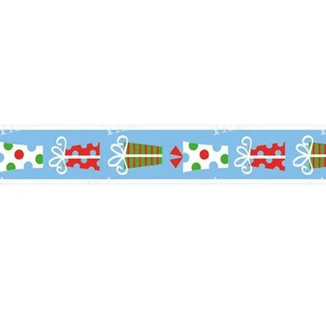 Christmas ribbons made of grosgrain fabric with Christmas favorite printing on gift packs