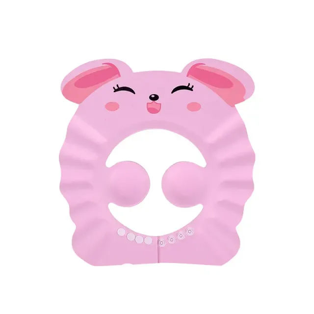 Children's adjustable shower cap with ear protection for safe hair washing