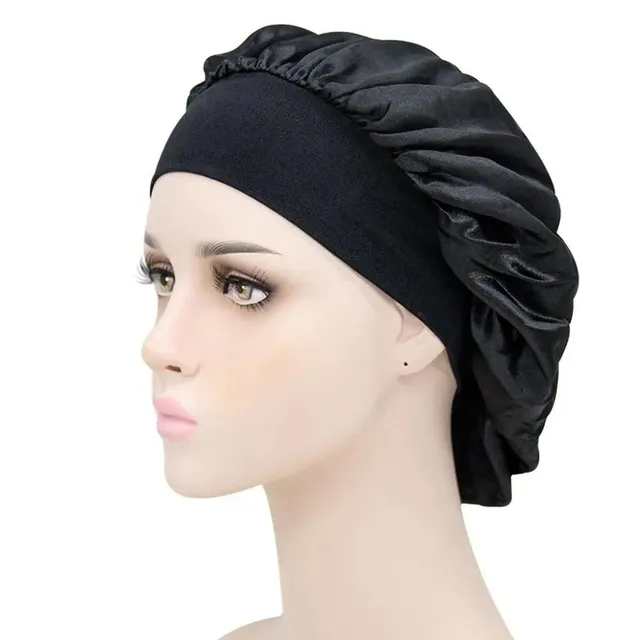 Special satin cap for sleeping against tangled long hair and hair extensions - more colors