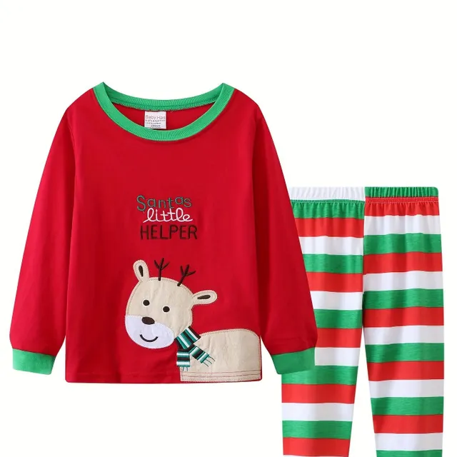 Christmas pajama set with long sleeve for girls for winter