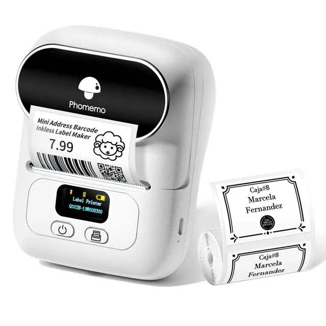 Portable M110 label thermal printer with Bluetooth for printing price tags and barcode