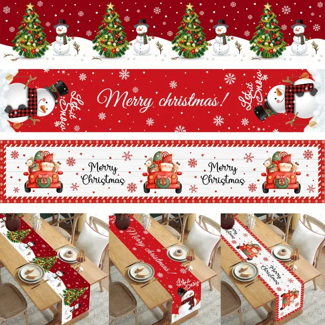 Christmas tablecloth made of polyester for home decoration - various variants