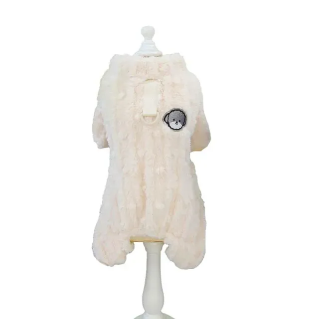 Kawaii Winter Overall für kleine Hunde und Katzen mit warmem Fleece-Futter und Leinenbefestigung