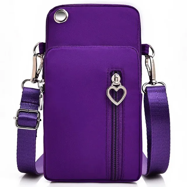 Univerzální kapsa na mobilní telefon - pouzdro na mobilní telefon, peněženku a doklady na outdoorové sporty - dámská kabelka na ruku a přes rameno