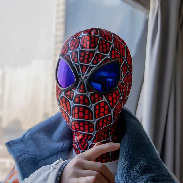 Moderní halloweenská část kostýmu - návlek na hlavu - Spiderman