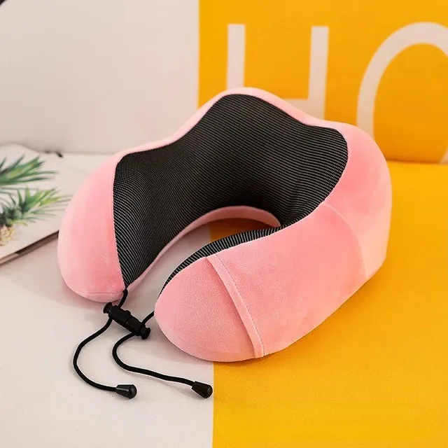 Anatomical neck cushion made of memory foam - soft travel pillow for sleeping in the plane and caring for the cervical spine