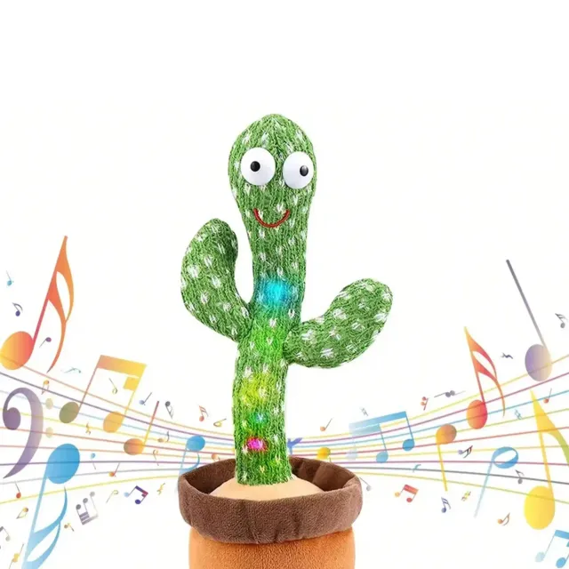 Dancing and talking cactus stuffed animal who sings, mimics and repeats what you say