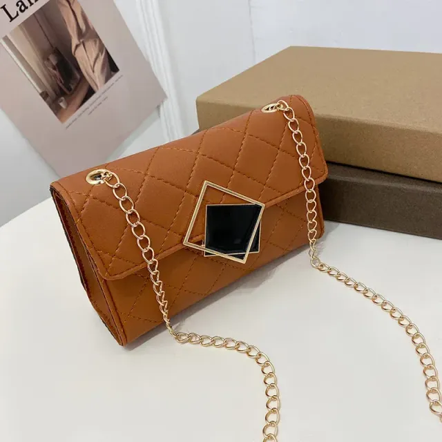 New fashionable and leisure high quality chessboard embroidery chain single-armed small square bag