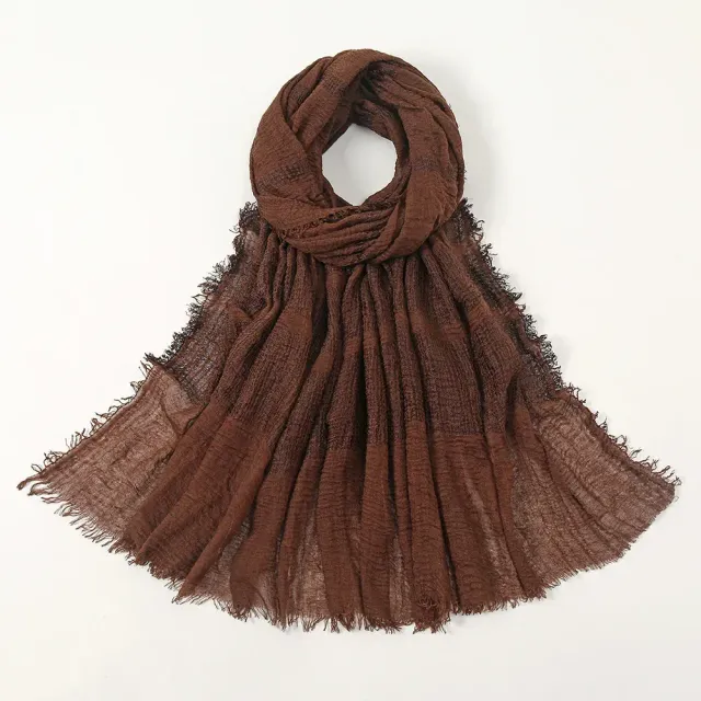 Women's autumn/winter cotton scarf, single colour and in size 90x180 cm