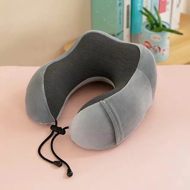 Anatomical neck cushion made of memory foam - soft travel pillow for sleeping in the plane and caring for the cervical spine