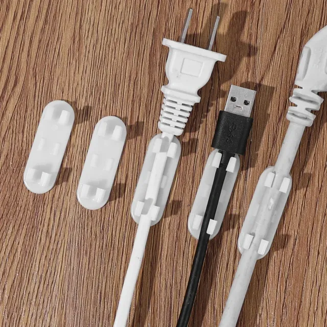 10 kusů samolepicích úchytek na kabely pro stolní počítač a zeď - mini držák na kabely pro organizaci a upevnění síťových kabelů