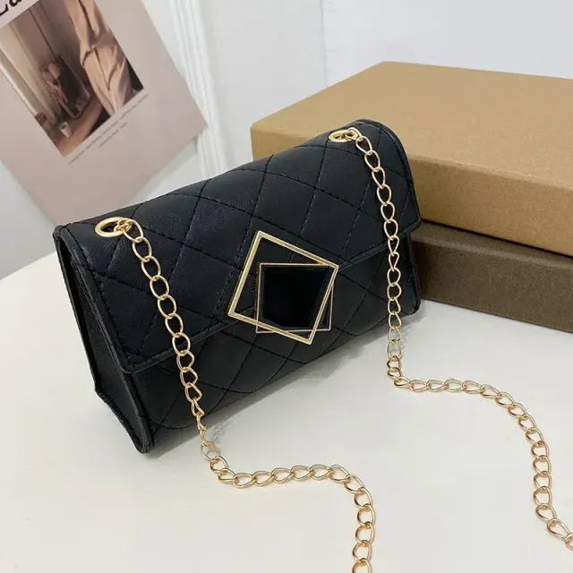 New fashionable and leisure high quality chessboard embroidery chain single-armed small square bag