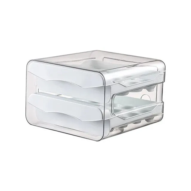 Two-layer egg drawer box - kitchen egg organizer for fridge