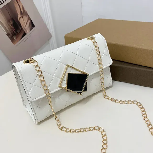 New fashionable and leisure high quality chessboard embroidery chain single-armed small square bag