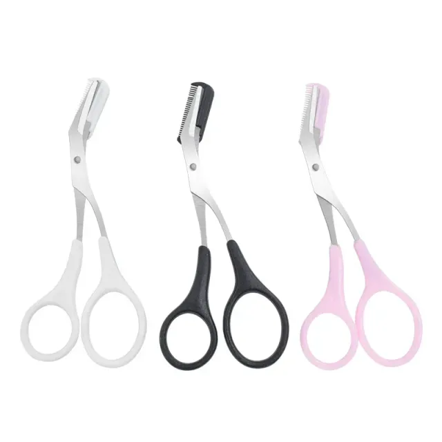 Safe Scissors for cutting eyebrows made of stainless steel with comb