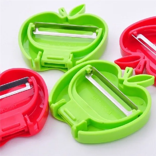 Apple-shaped folding peeler