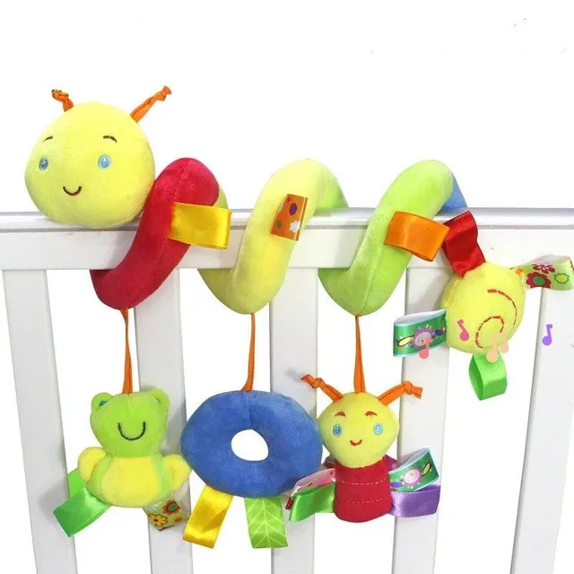 Spiral caterpillar on crib