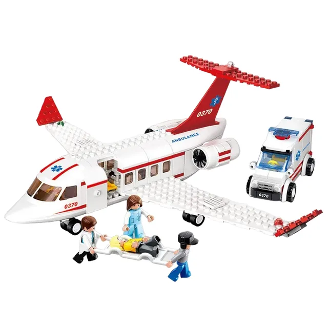 Kit Rescue plane and ambulance 335 pcs Building plane 28.5 cm