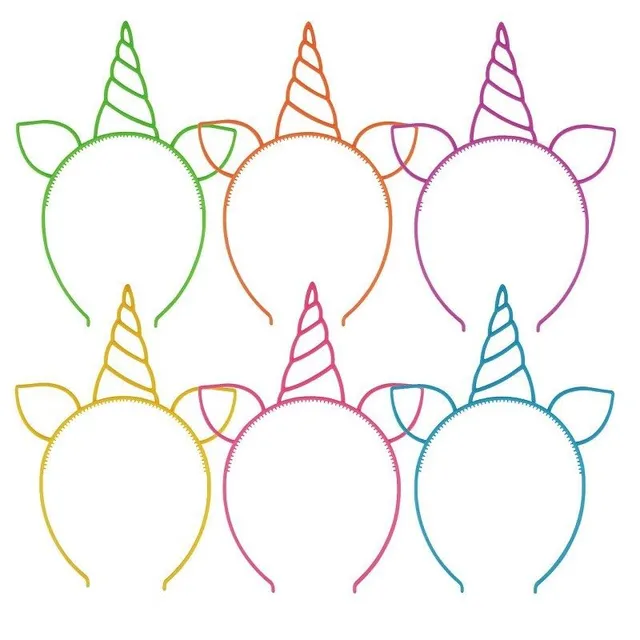 Shining party headband unicorn 6 pcs