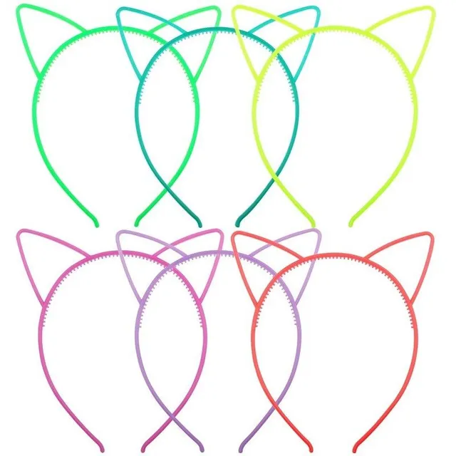 Shining party headband with cat ears 6 pcs