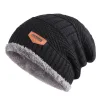 Triangular Logo Wool Hat--black