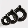 Three piece Vase Set black