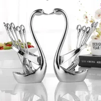 Cutlery holder in the shape of a swan