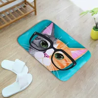 Bathrobe mat with cat