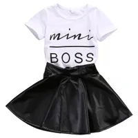 Set casual pentru fetițe Mini Boss - fustă, tricou