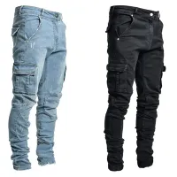 Men's fashion jeans with pockets