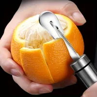 Stainless steel juicer and sharpener of oranges and grapefruits, small tool for cleaning fruit