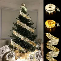 Panglică de Crăciun cu ornamente LED