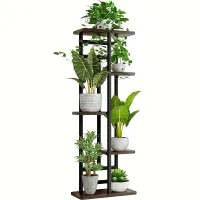 Elegantní kovový stojan na květiny - více polic pro rostliny - dekorativní úložný prostor - zahrada, terasa, balkon, interiér