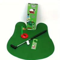 Mini golf set to the toilet