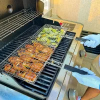 Nerezový barbecue kôš odolný proti hrdzi pre mäso, ryby, zeleninu a ďalšie
