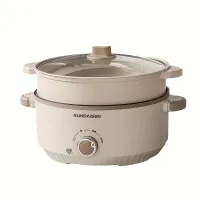 Casserole électrique multifonction 2 en 1 : cuisinez, faites frémir et cuisez à la vapeur avec facilité