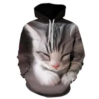 Férfi aranyos pulóver Arost macska nyomtatással